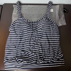 Sea Level‎ Blouson Multifit Striped Tankini Top Size US 14 Swim Top Full Cover